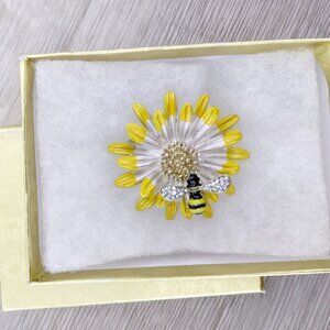 Sunflower Bee Brooch